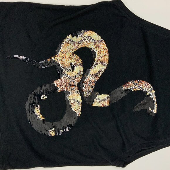 Zara Men’s Black Sequin Snake Tank Top Size Small - Picture 12 of 16